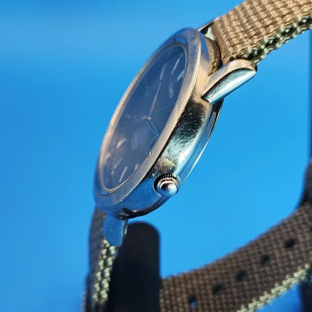 Vintage 2015 Timex Indiglo Date 36mm Mens Quartz Dress Watch New Strap Restored